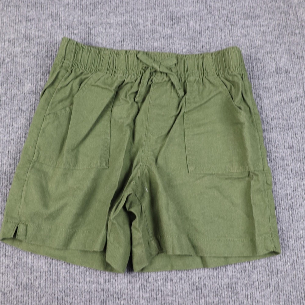 Member's Mark Shorts‎ Youth 10/12 Green Pull On Linen Blend Drawstring Pockets